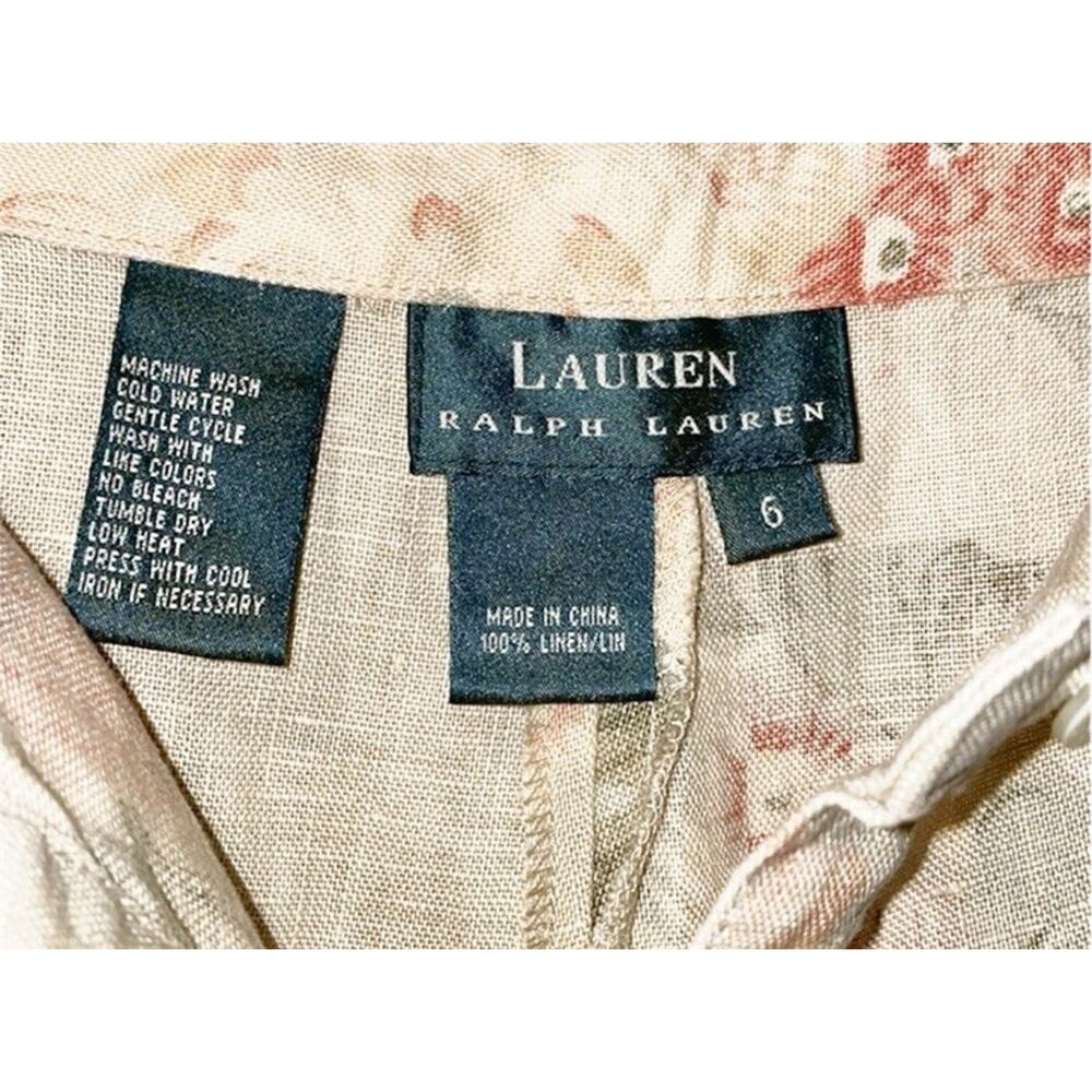 Ralph Lauren Skirt Floral 100% Linen Maxi Boho Cottagecore Cottagerose 6 - Picture 8 of 9